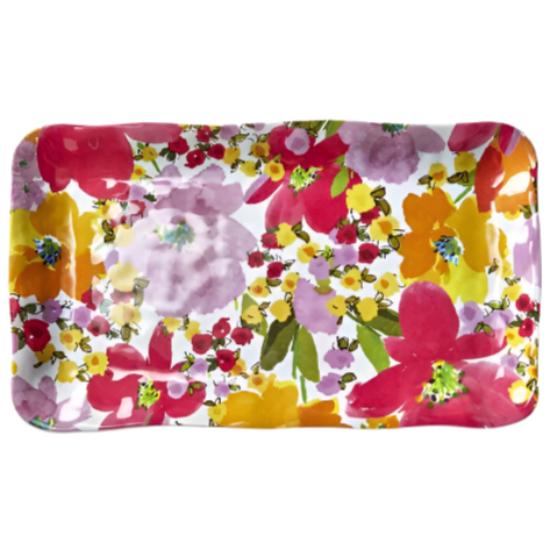 Springtime Floral Melamine Platter - 10" x 17.25"
