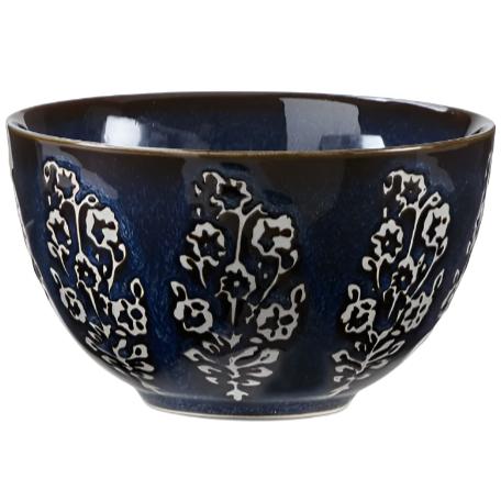 Blue Reactive Glaze Stoneware Cottage Snack Bowl - 4.75"