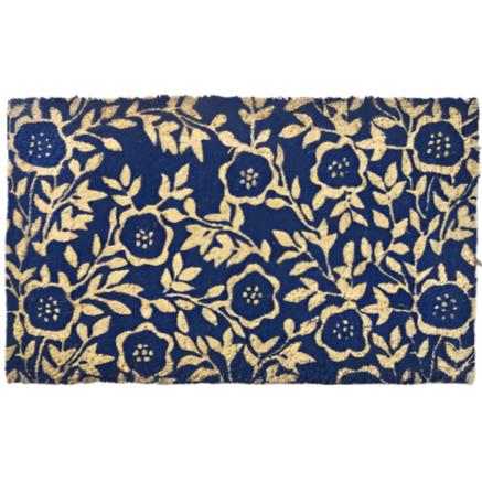 Cottage Blue Floral Coir Mat - 18" x 30"