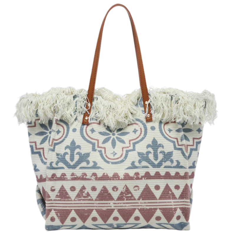 Jen & Co. Madison Hand-Woven Cotton Fringe Tote