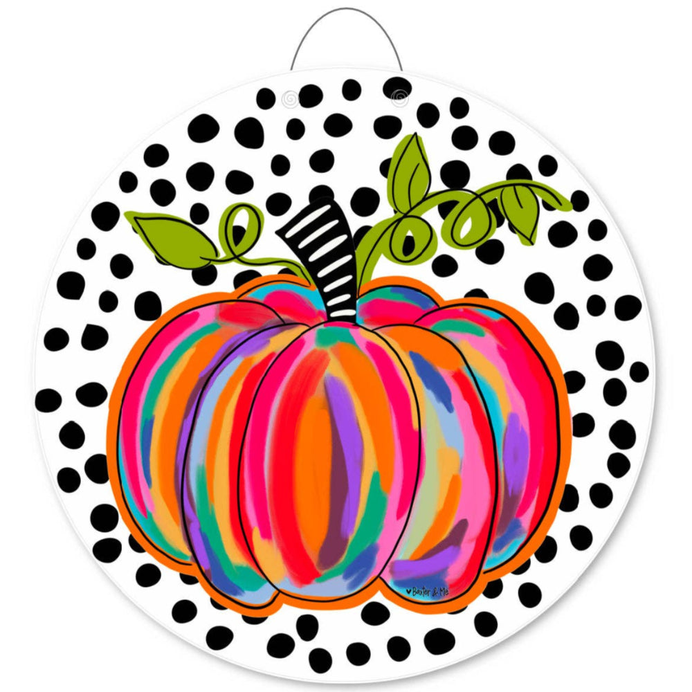 Baxter & Me Colorful Pumpkin Door Hanger - 23"