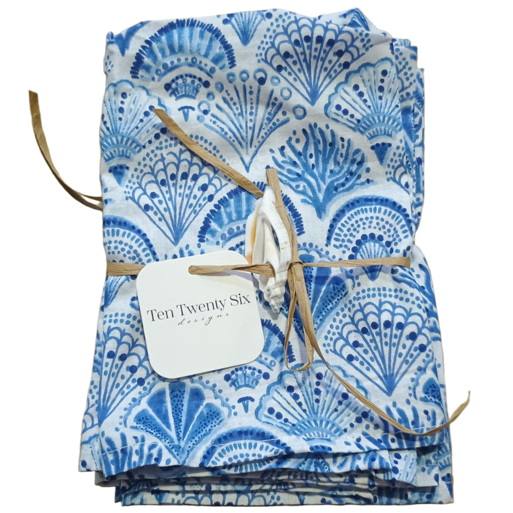 Ten-Twenty-Six Blue Cotton Sea Shell Napkins - 4 pc.