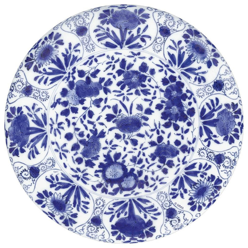 Delft Round Paper Placemats in Blue