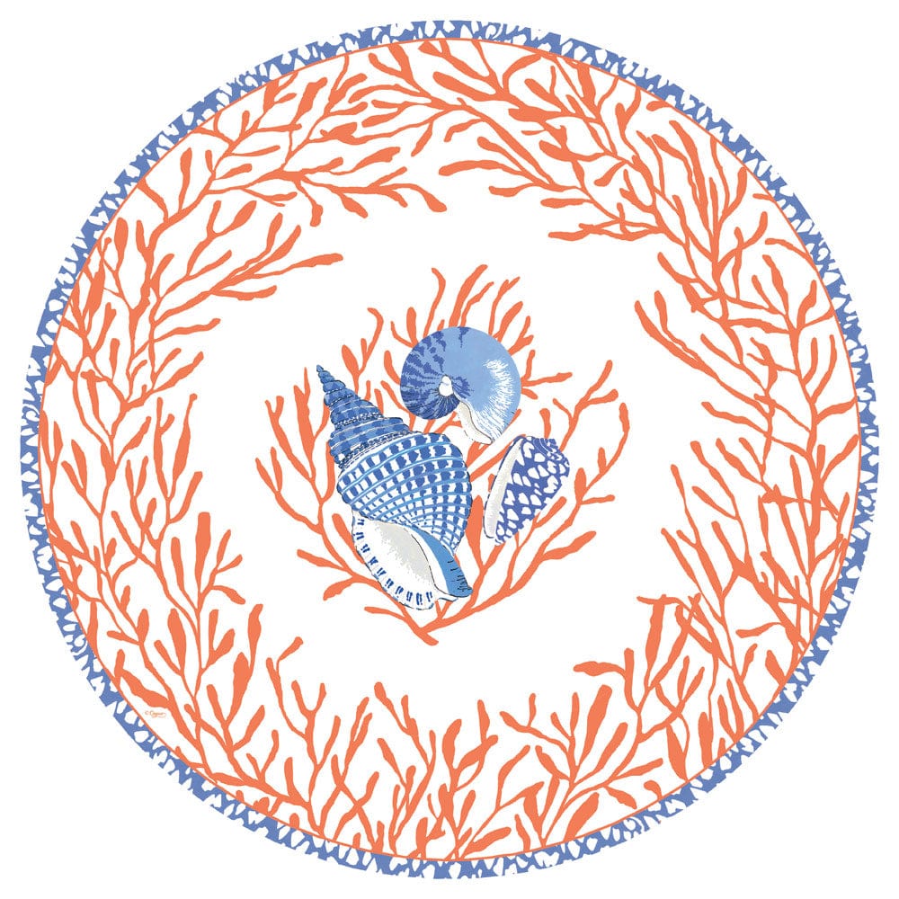 Shell Toile Cardstock Placemats - 12 pc.
