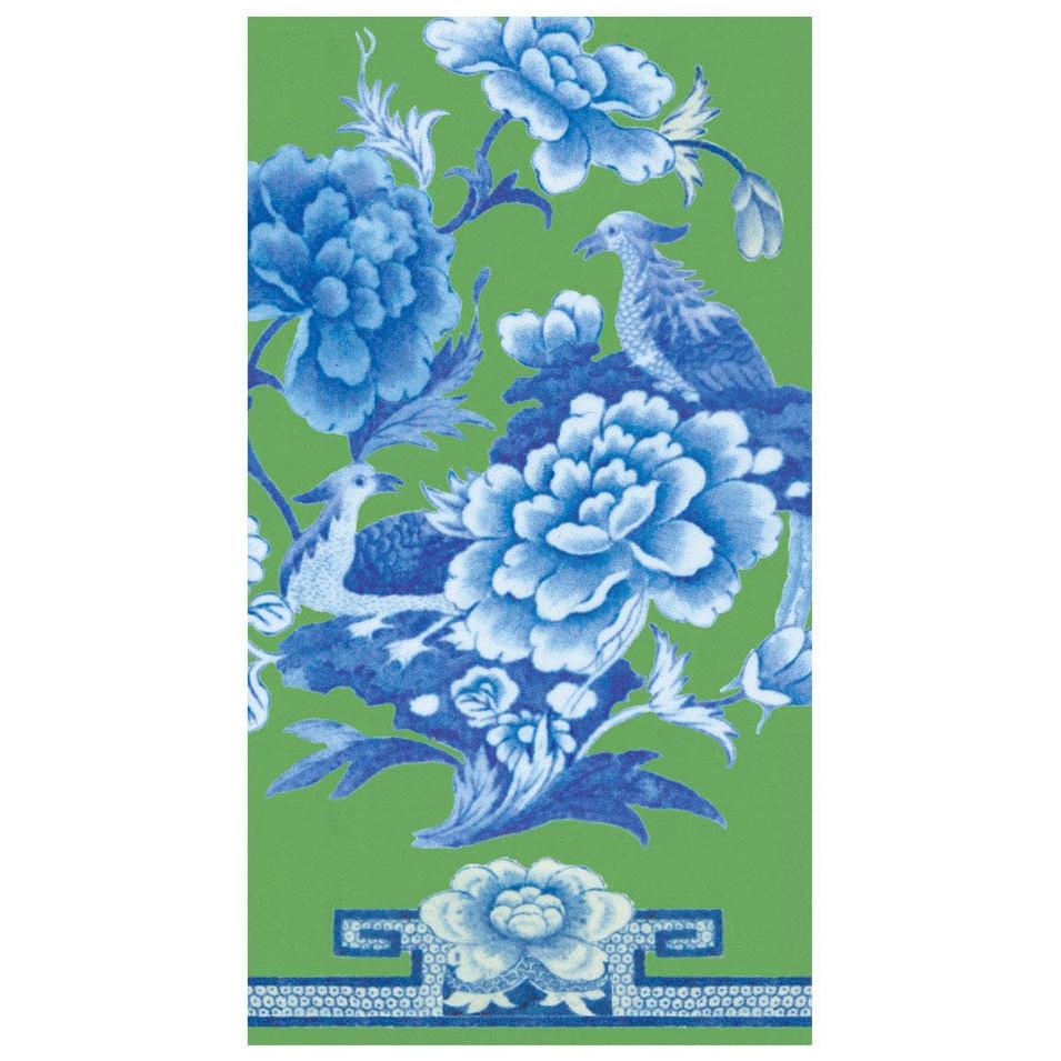 Caspari Blue/Green Birds & Flowers Paper Napkins