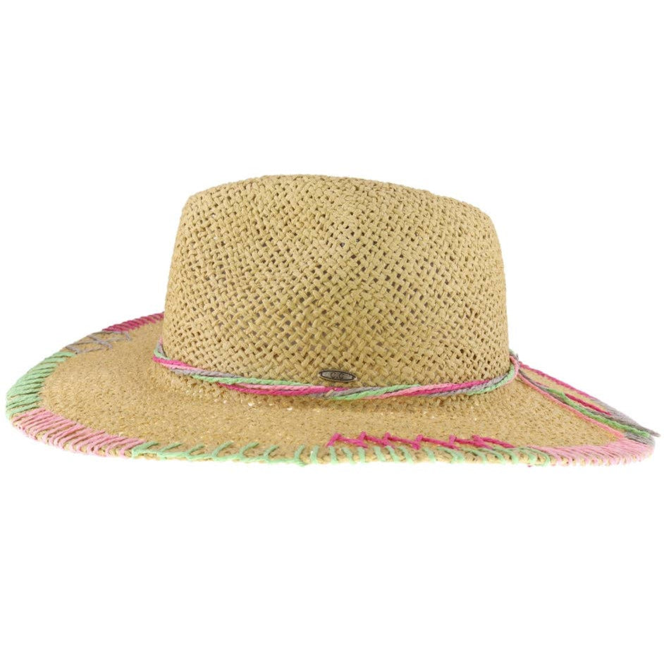 CC Multicolored Stitching Panama Sun Hat