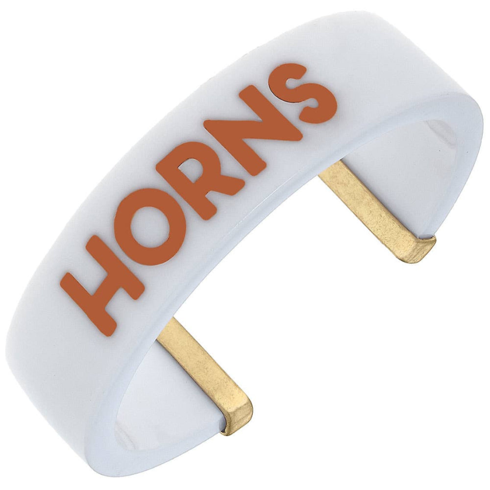 Canvas Style Texas Longhorns Resin Cuff Bracelet