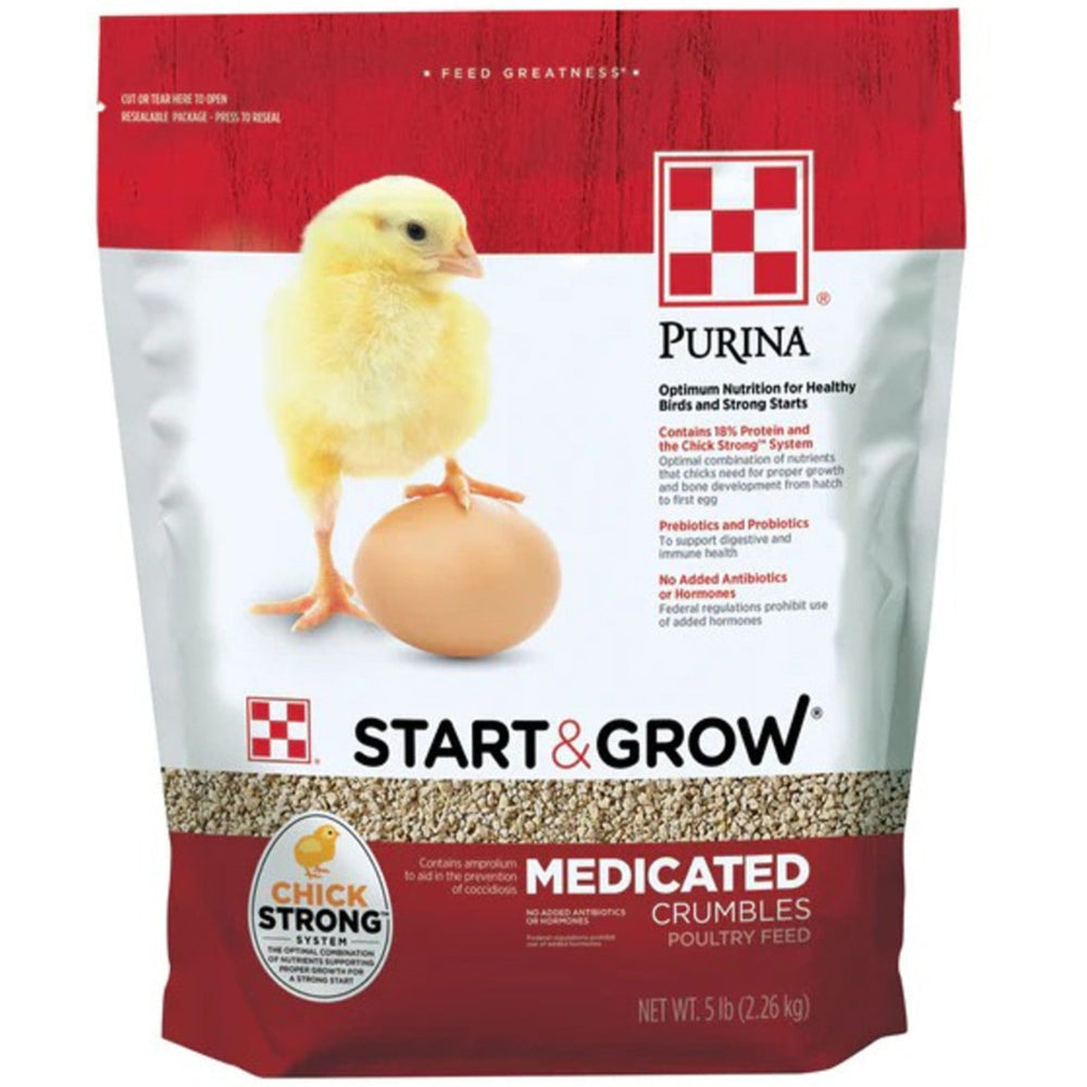 Purina Start & Grow Complete Chick Feed Crumbles - 5, 15, & 50 lb.