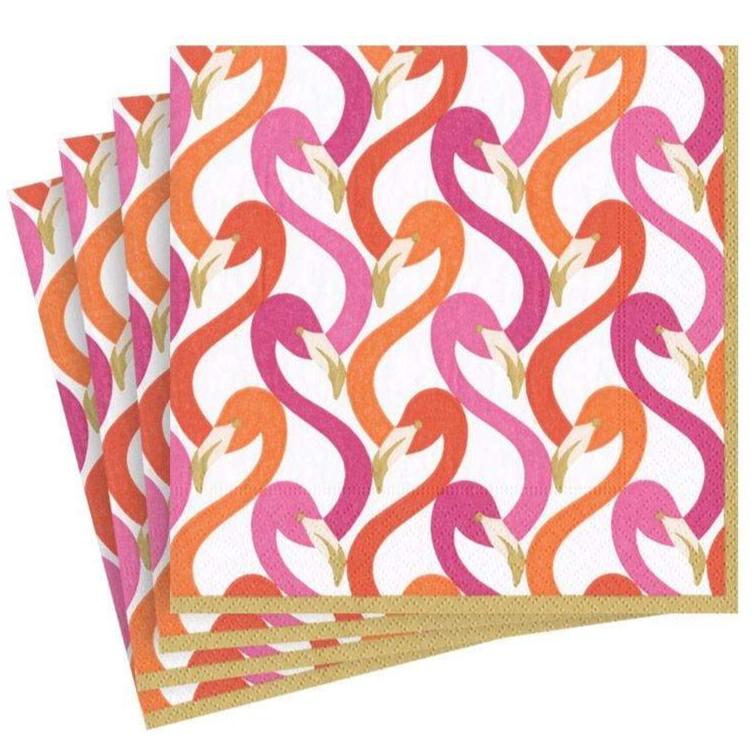 Caspari Flamingo Flock Paper Napkins