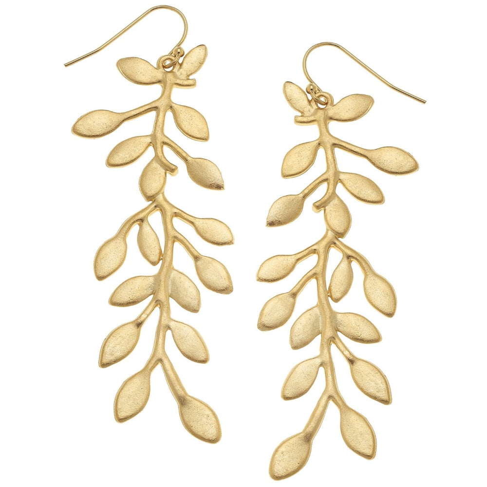 Susan Shaw Gold Vine Branch Earrings