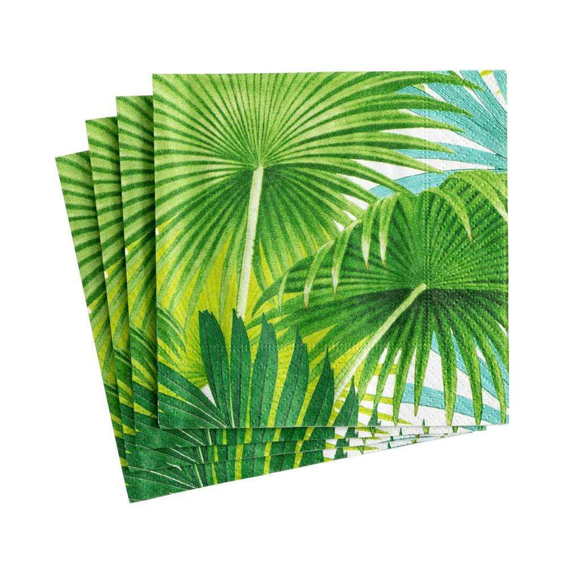 Palm Fronds Paper Napkins in White