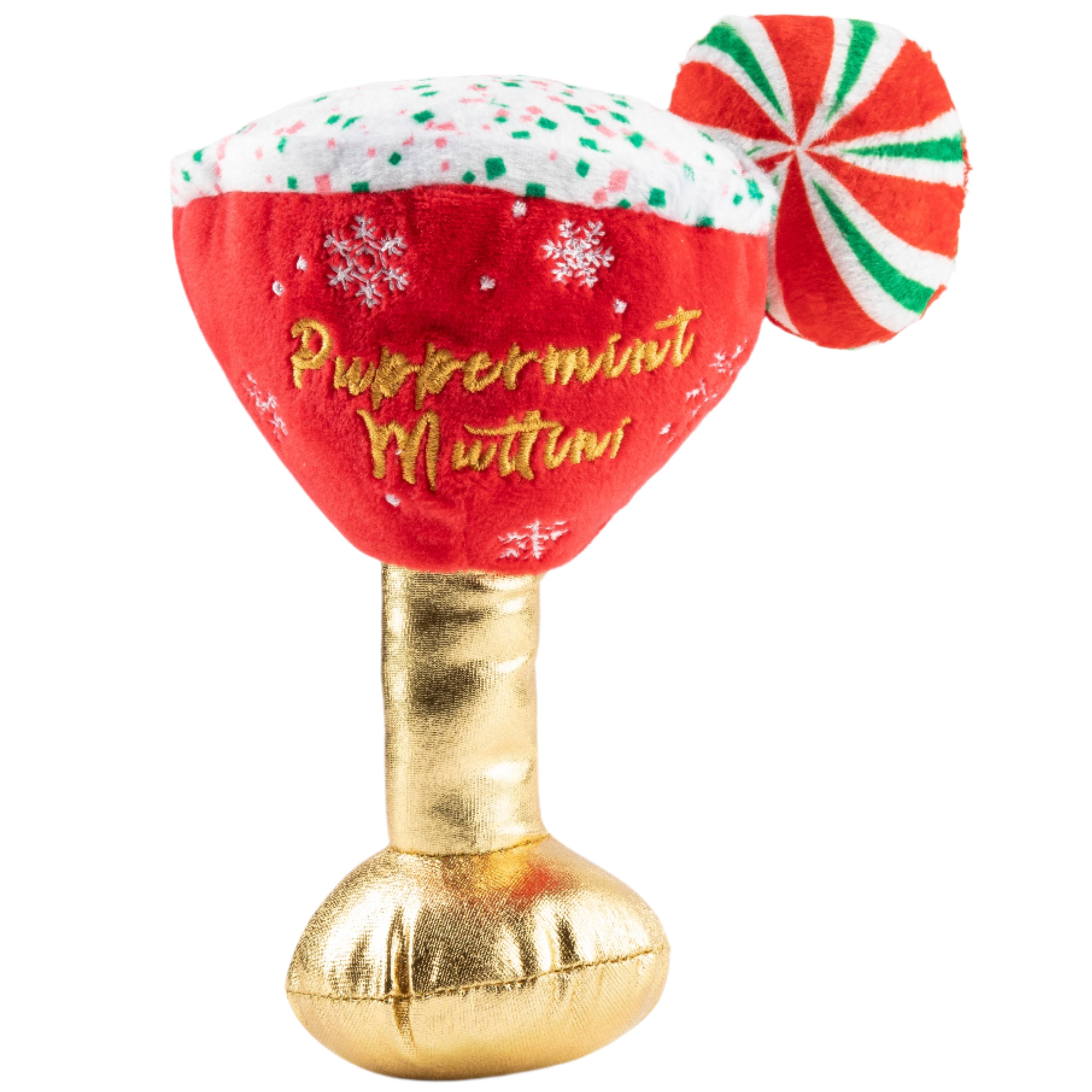 "Puppermint Muttini" Plush Martini Dog Toy