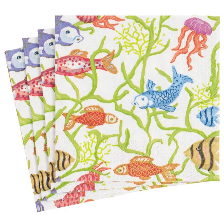 Caspari Tropical Fish Reef Paper Napkins