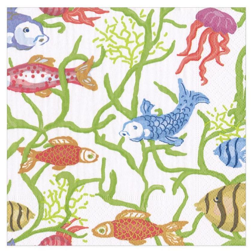 Caspari Tropical Fish Reef Paper Napkins