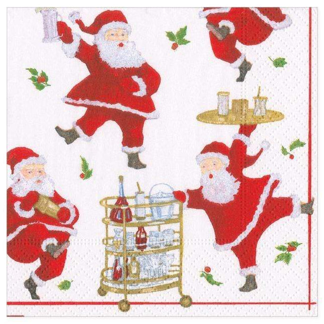 Caspari Mixologist Santa Paper Napkins