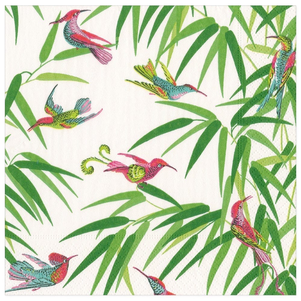 Caspari Birds in Paradise (White) Paper Napkins