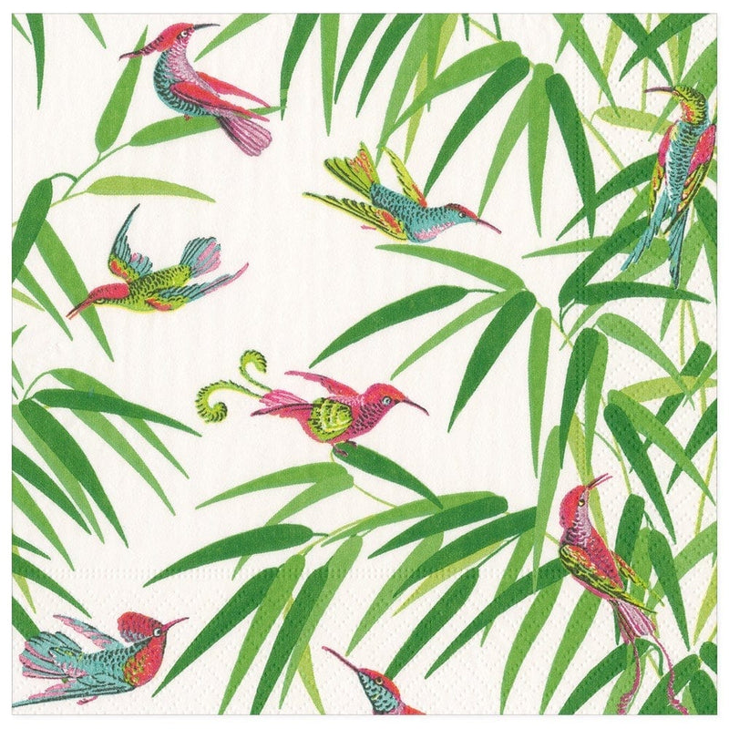 Birds in Paradise Paper Napkins in White