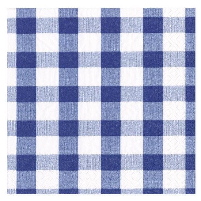 Caspari Blue Gingham Paper Napkins