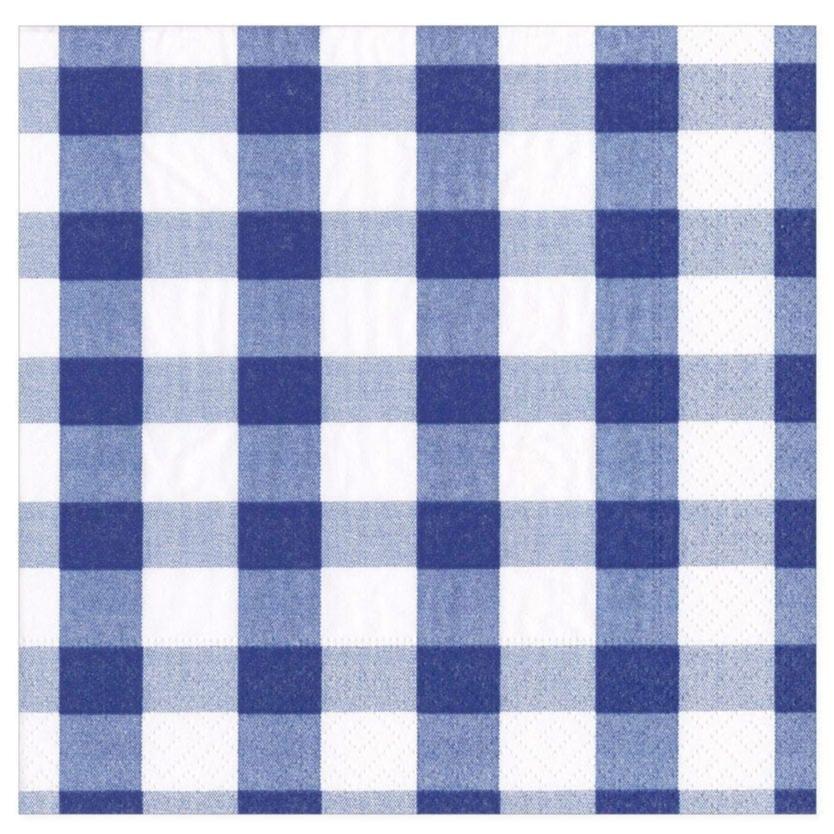 Caspari Blue Gingham Paper Napkins