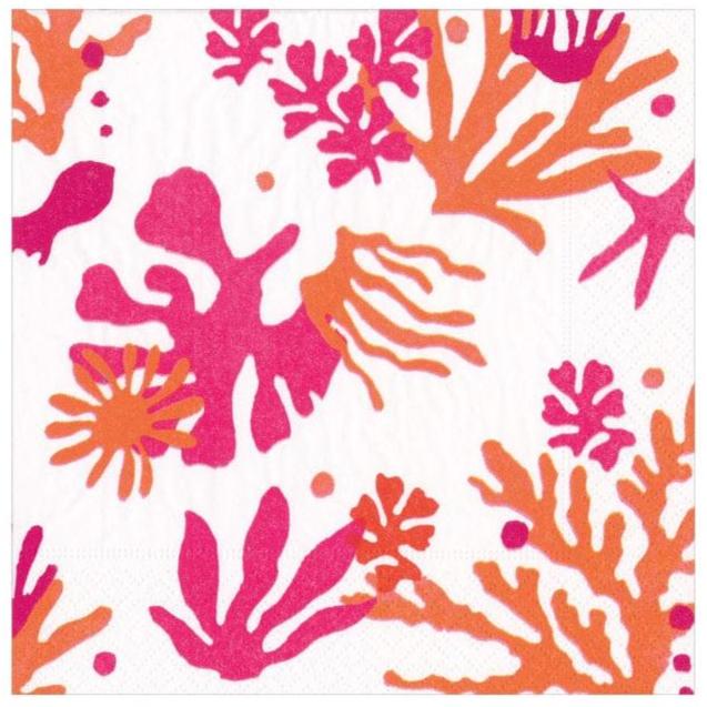 Caspari Matisse Coral Paper Napkins