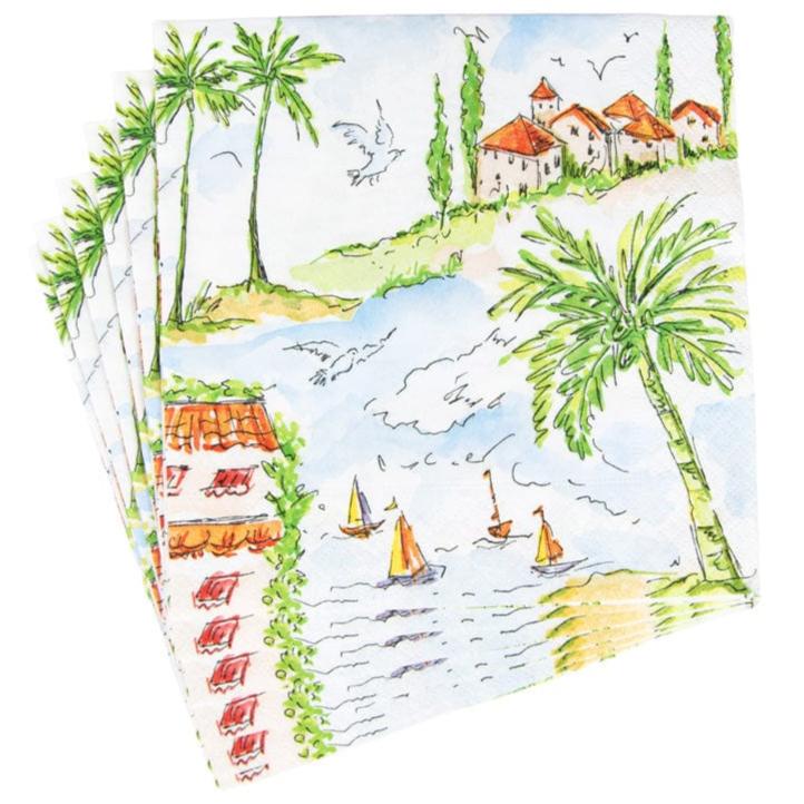 Caspari Mallorca Paper Napkins