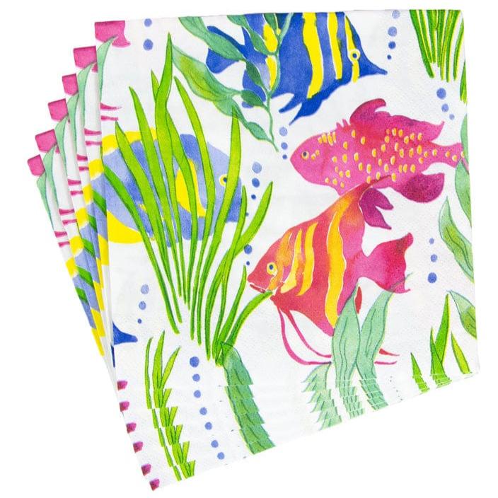Caspari Wanda Fish Paper Napkins