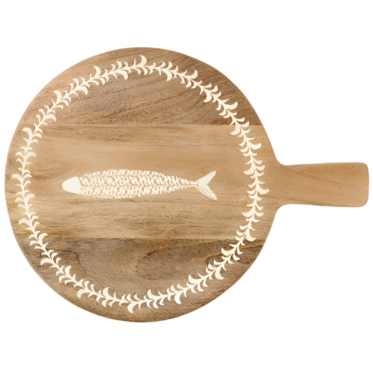 Holy Mackerel Mango Wood Cutting Board - 11.5"