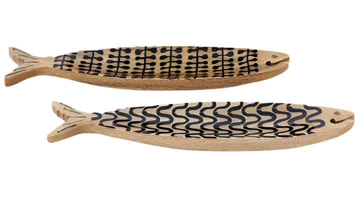 Holy Mackerel Mango Wood Serving Trays - 2 pc.