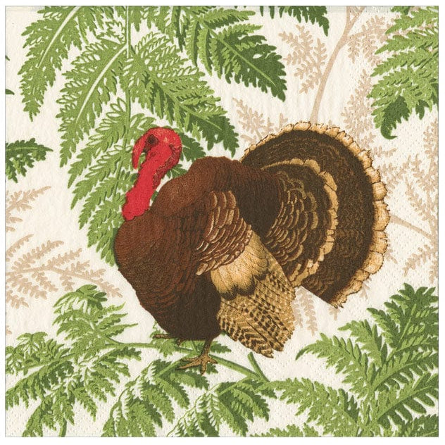 Caspari Turkey & Ferns Paper Napkins