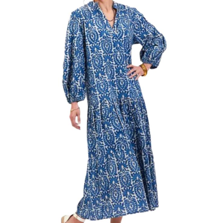 RockFlowerPaper Sara Indigo Drop Waist Maxi Dress