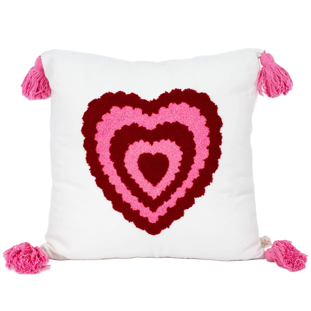 Royal Standard Tufted Cotton Crewel Heart Pillow - 16" x 16"
