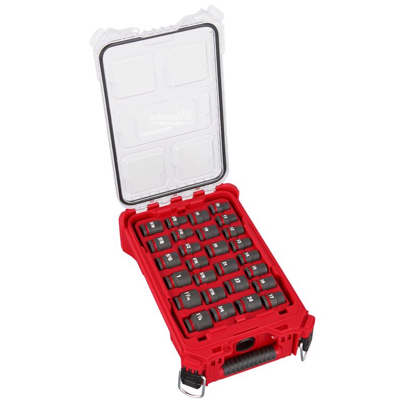 Milwaukee Shockwave 1/2" Drive Metric & SAE Socket Set - 27 pc.