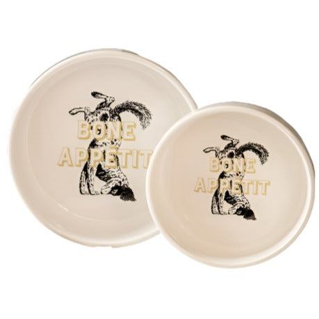 Harry Barker "Bone Appetit" Ceramic Dog Bowl