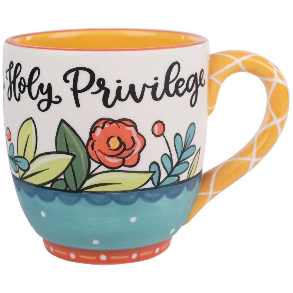 Glory Haus Ceramic "A Mom is a Holy Privilege" Mug - 16 oz.