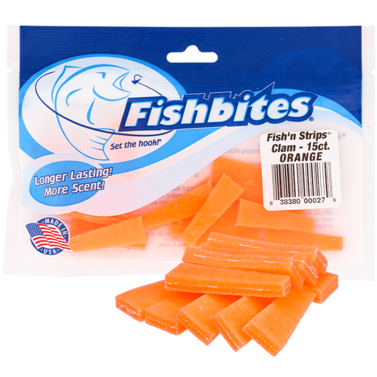 Fishbites Fish'n Strips Bait (Clam) - 15 pc.