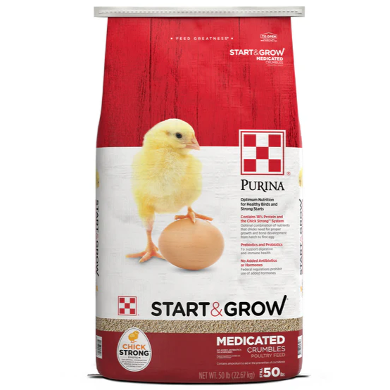 Purina Start & Grow Complete Chick Feed Crumbles - 5, 15, & 50 lb.