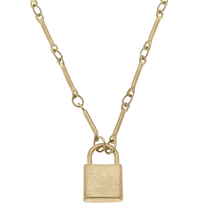 Canvas Style McKenna Gold-Plated Padlock Pendant Necklace