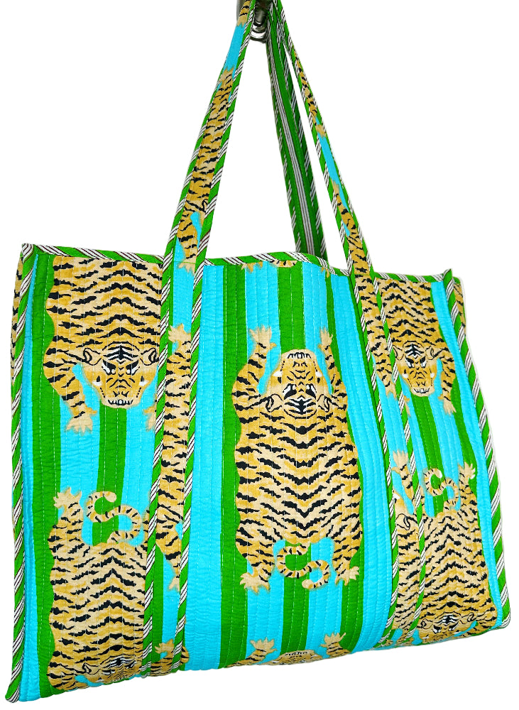 Folklore Couture Quilted Cotton Totes - 17.5" x 17.5"