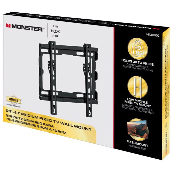Monster Fixed TV Wall Mount (for 23-43" TV's)
