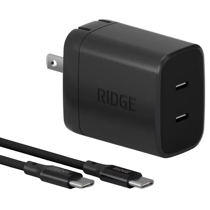 Ridge 2-Port 45W Gallium Nitride USB Power Adapter