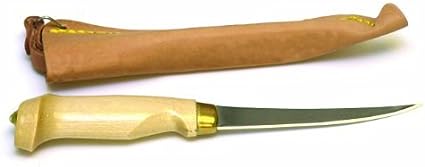 Eagle Claw Fillet Knife, Wood Handle & Sheath - 6"