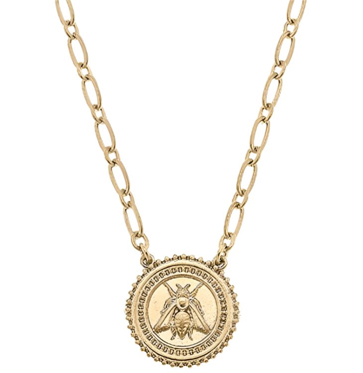 Canvas Style Nicolette Gold-Plated Bee Pendant Necklace