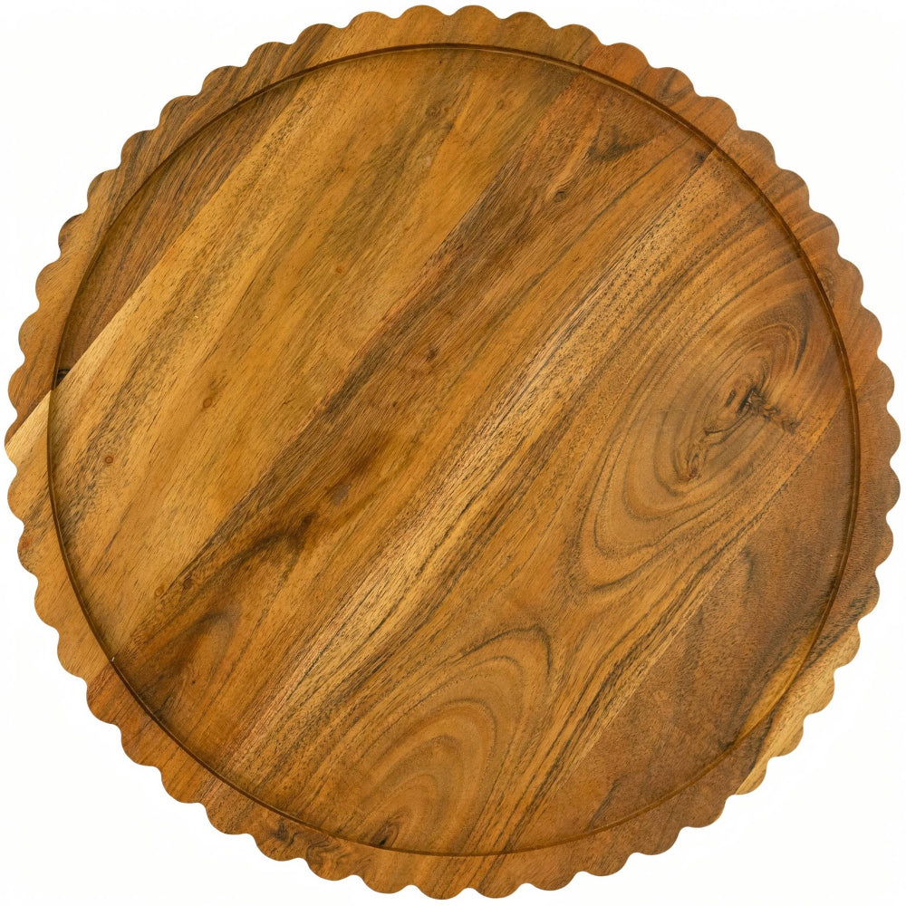 Boston International Scalloped Acacia Wood Lazy Susan - 16"