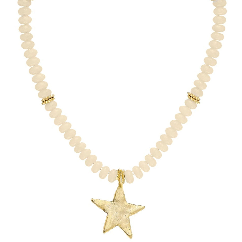 Susan Shaw Gold Lolly Star Beaded Necklace