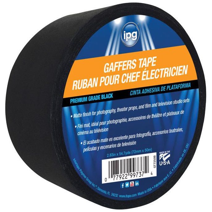 IPG 2.83" Black Gaffer's Tape - 54.7 yd.