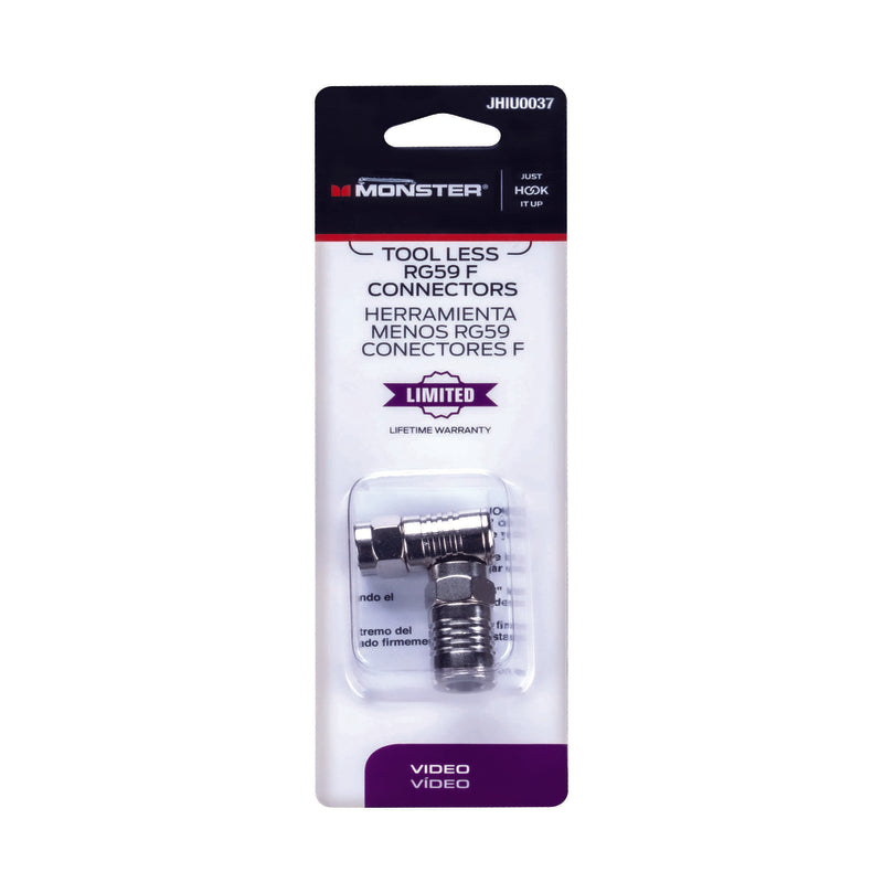 Monster RG59 Coaxial Connector - 2 Pack