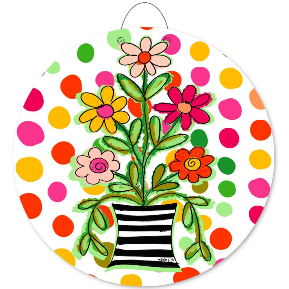 Baxter & Me Floral Polka Dots Door Hanger - 23"