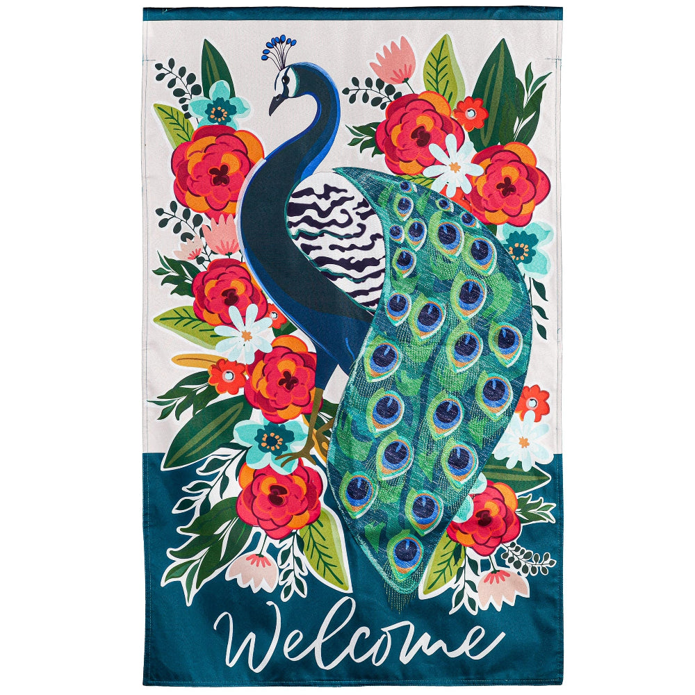 Evergreen "Welcome" Themed House Flags - 28" x 44"