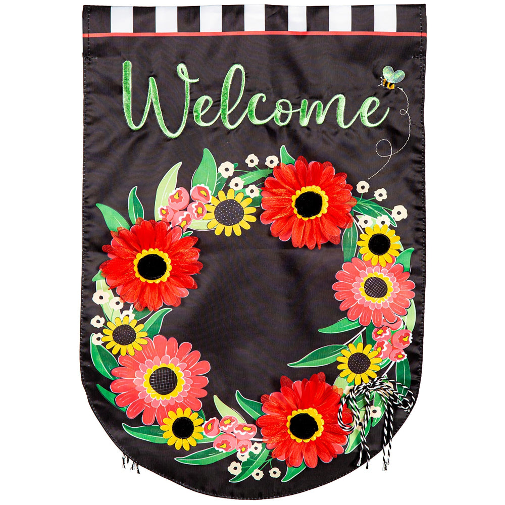 Evergreen "Welcome" Themed House Flags - 28" x 44"