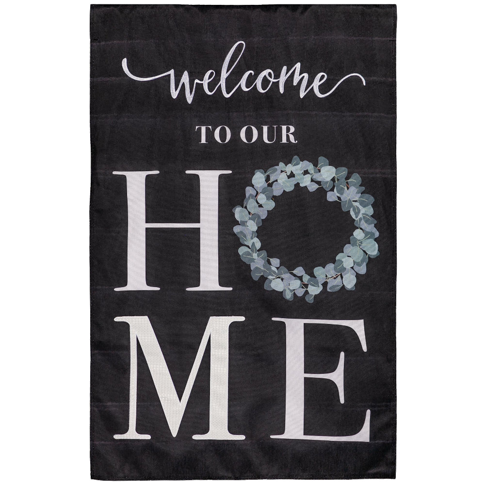 Evergreen "Welcome" Themed House Flags - 28" x 44"